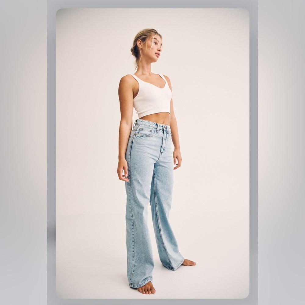 John Galt high waist wide leg carpenter, painter, mom jeans (L)